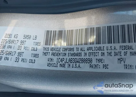 2016 Jeep Cherokee Sport from USA, damaged, VIN 1C4PJLAB3GW280890